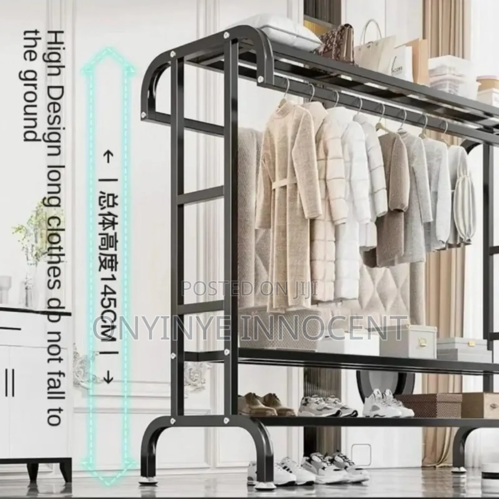 Heavy Duty Metal Clothes Rack Hanging Wardrobe Organizer