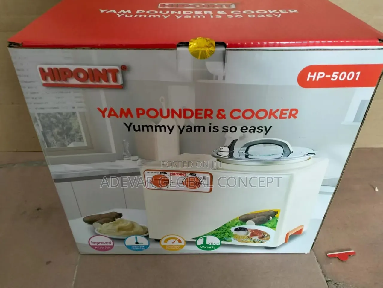 Quality Hipoint Yam Pounder and Cooker (Cook and Pound)