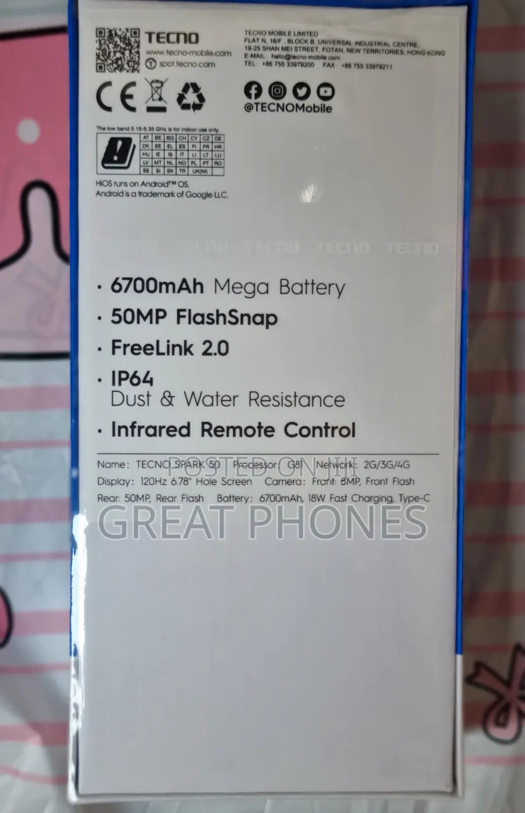 New Tecno Spark 50 128 GB Blue