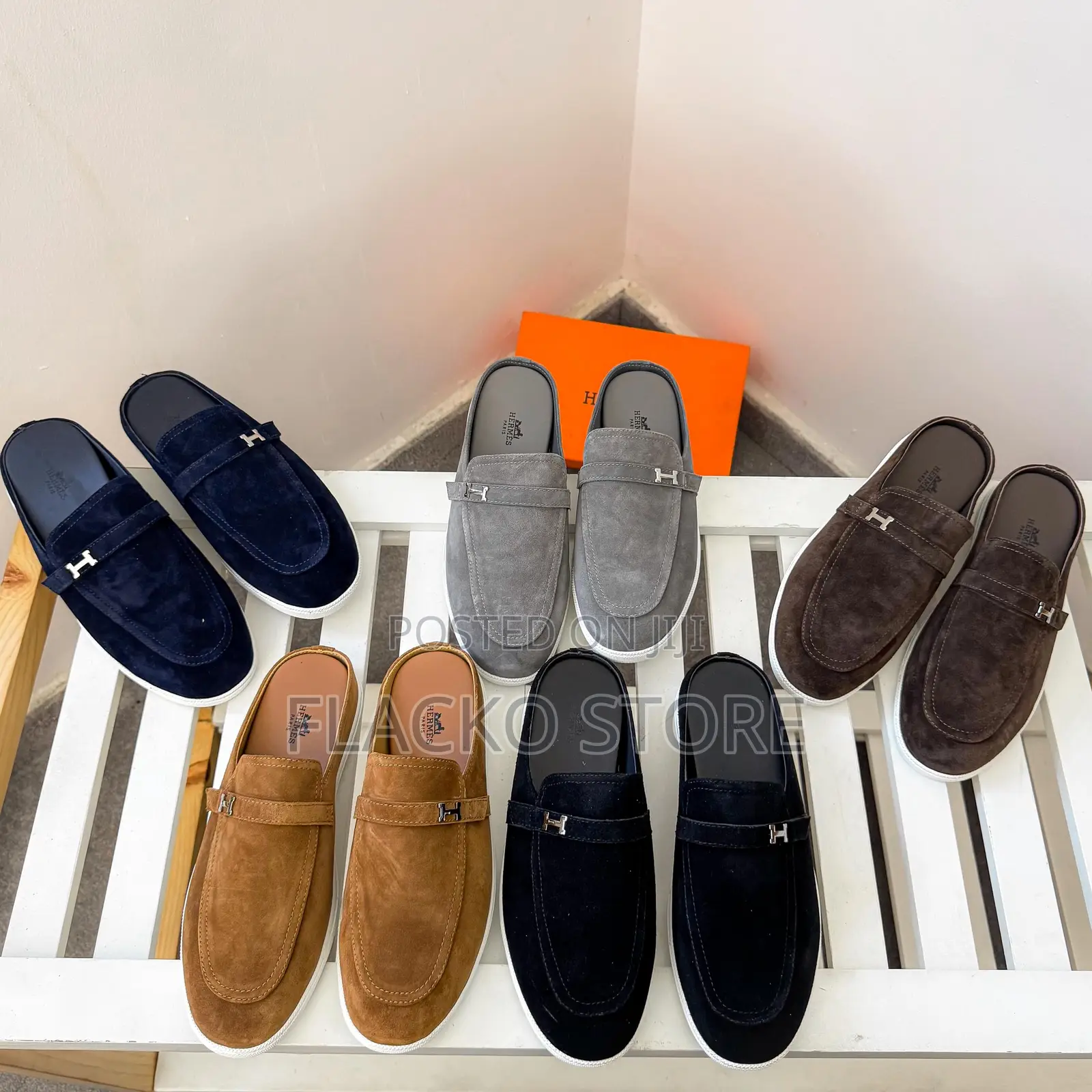 Original Hermes Suede Mules