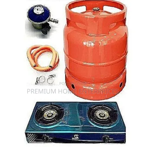 6kg Gas Cylinder + Stainless Gas Cooker + Hose + Clips + Regulator