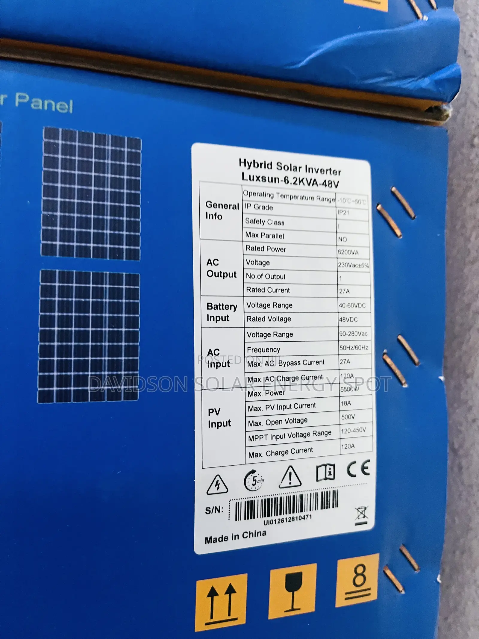 6.2kva Luxsun Solar Inverter Hybrid