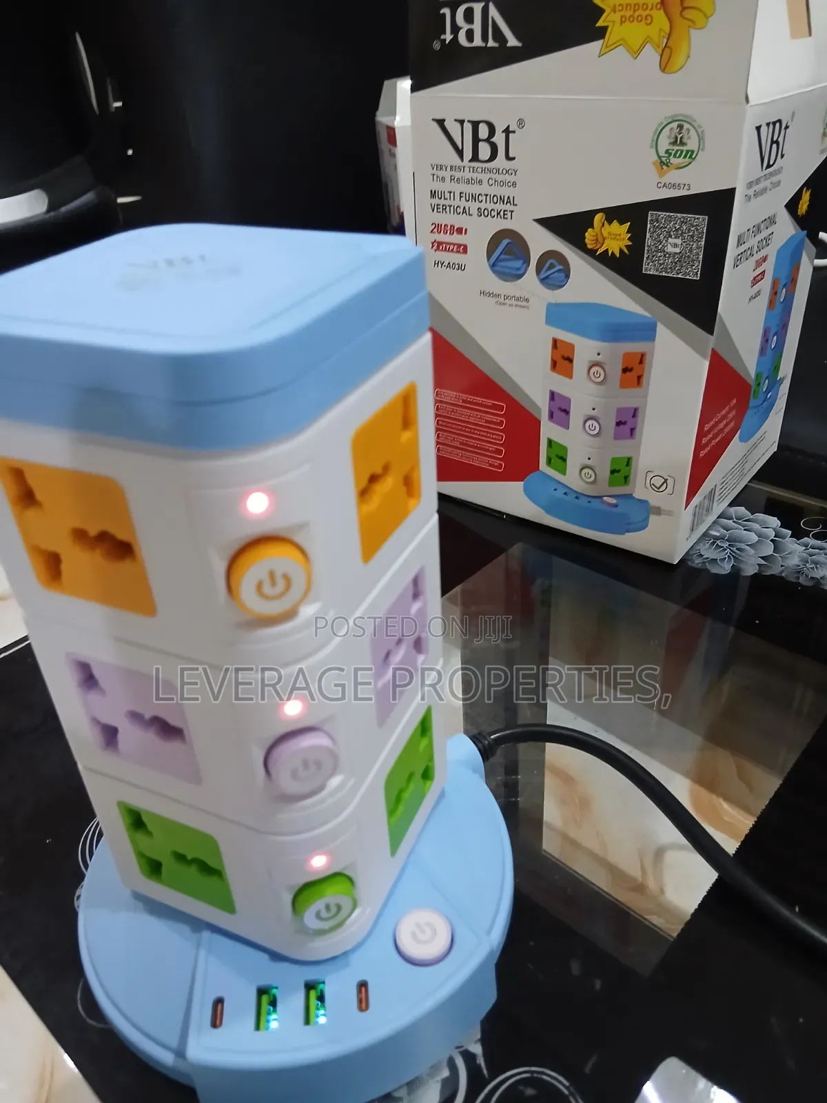 Multi Functional Socket Souvenir. 12 Ways, 2 Type-C, 2 Usb Ports