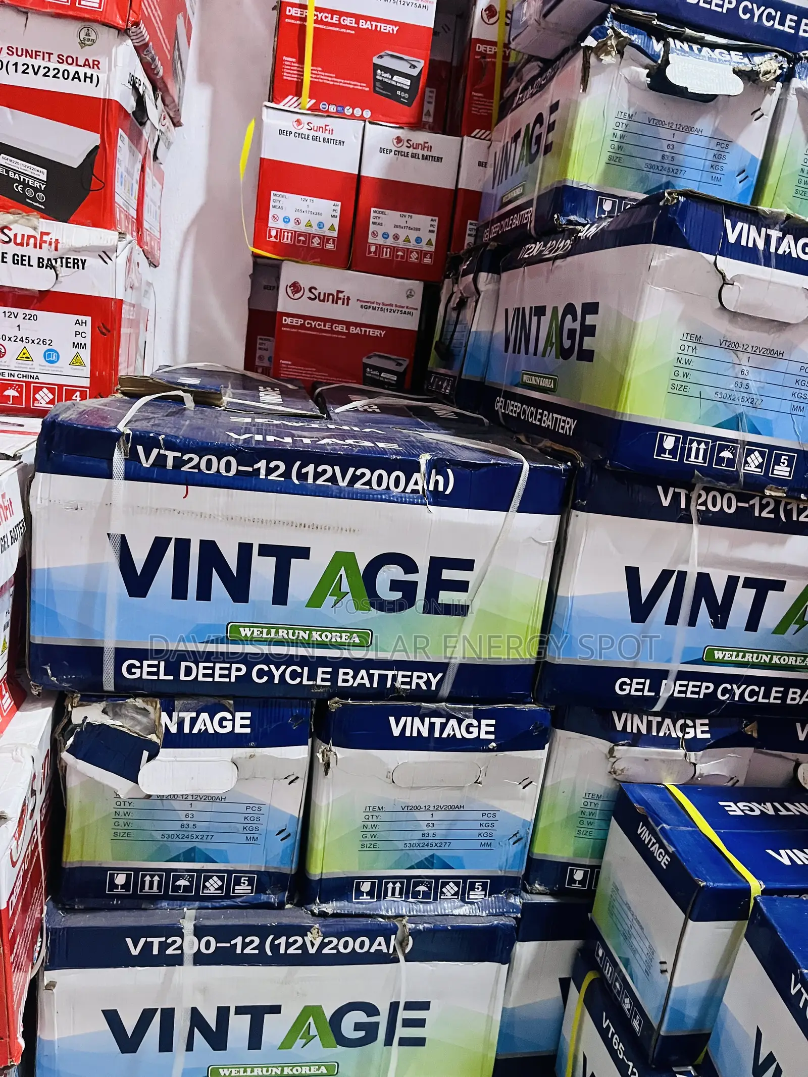 200arh 12v Vintage Solar Gel Battery