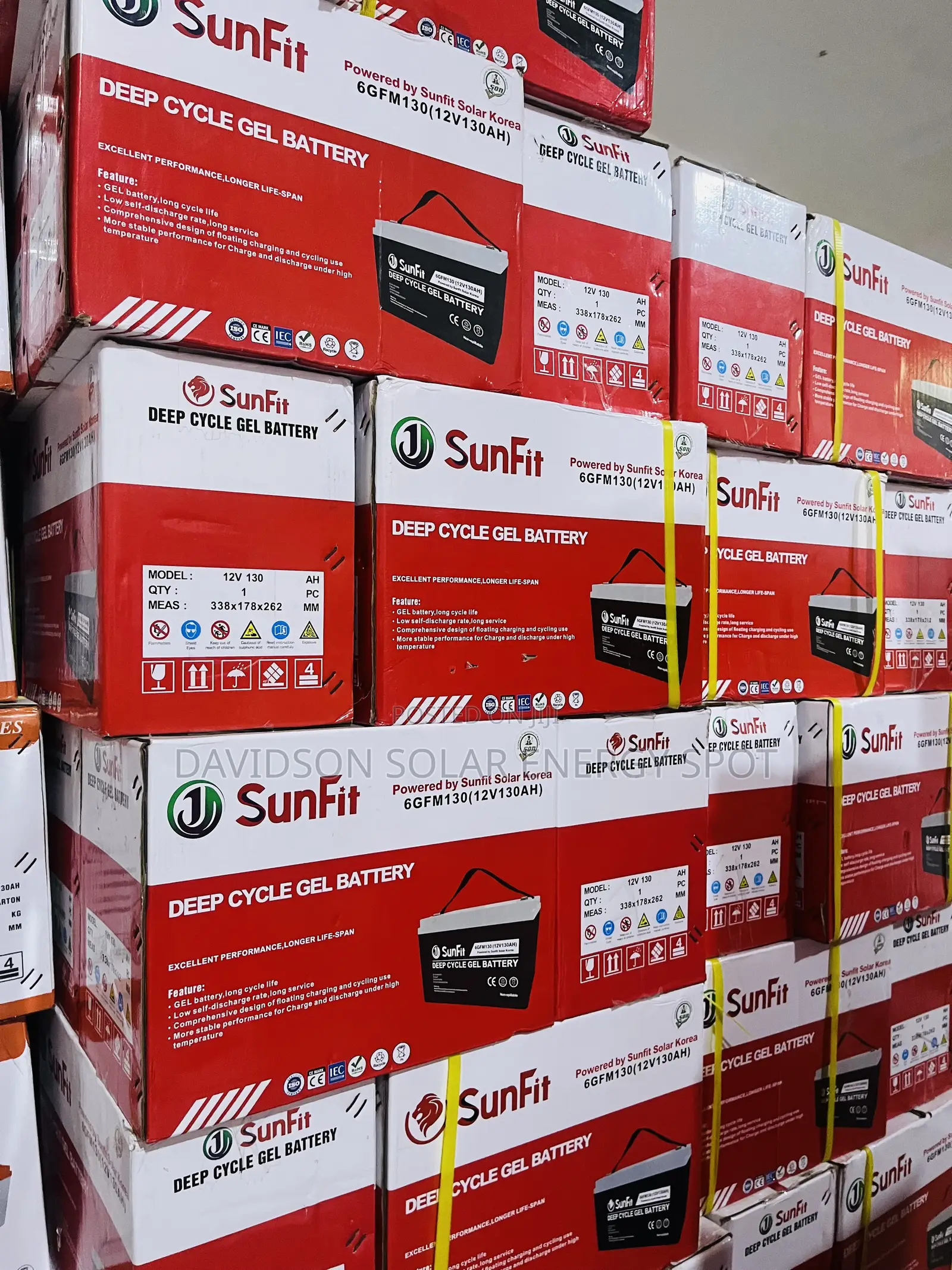 130arh 12v Sunfit Solar Gel Battery