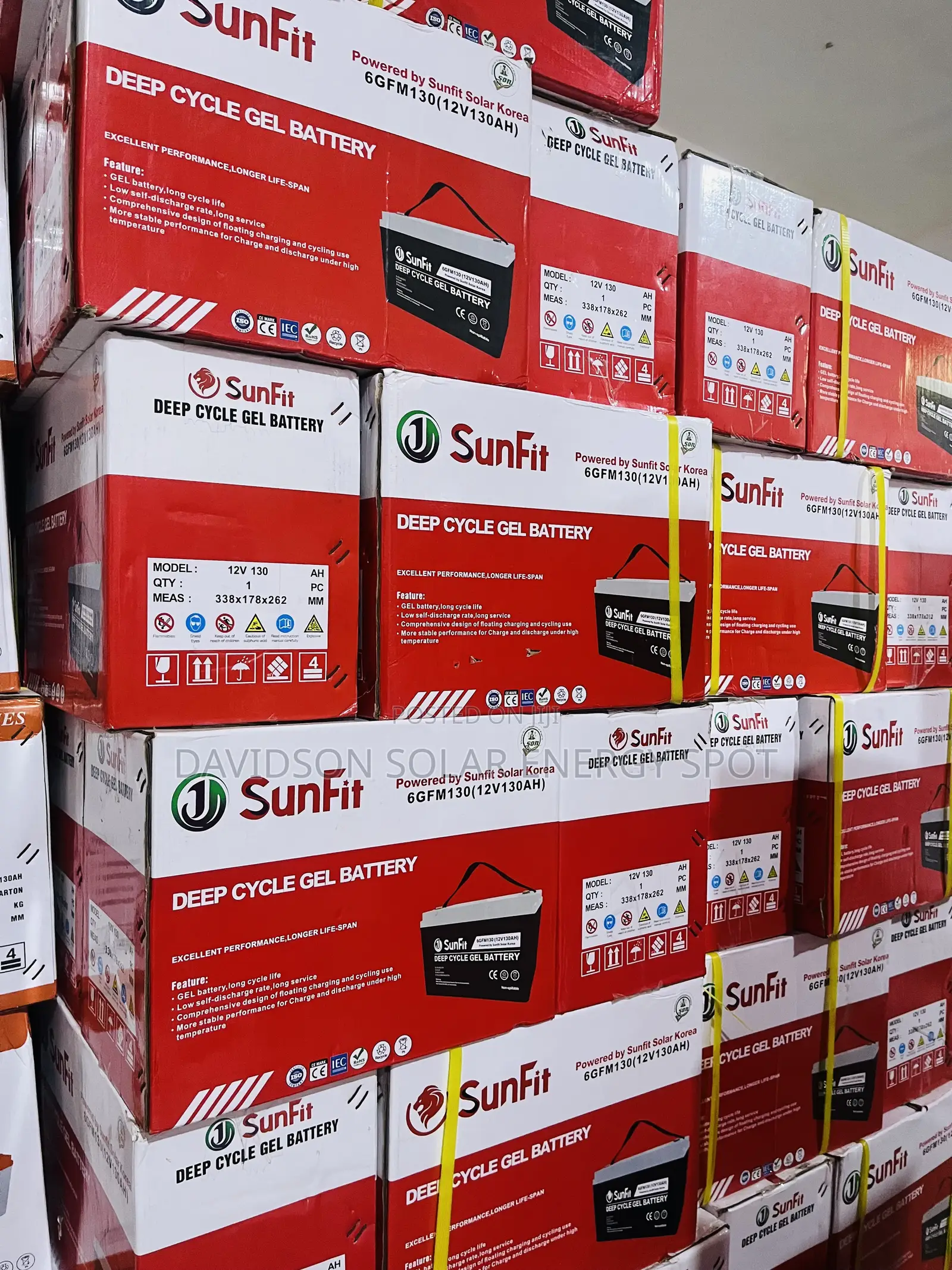 130arh 12v Sunfit Solar Gel Battery