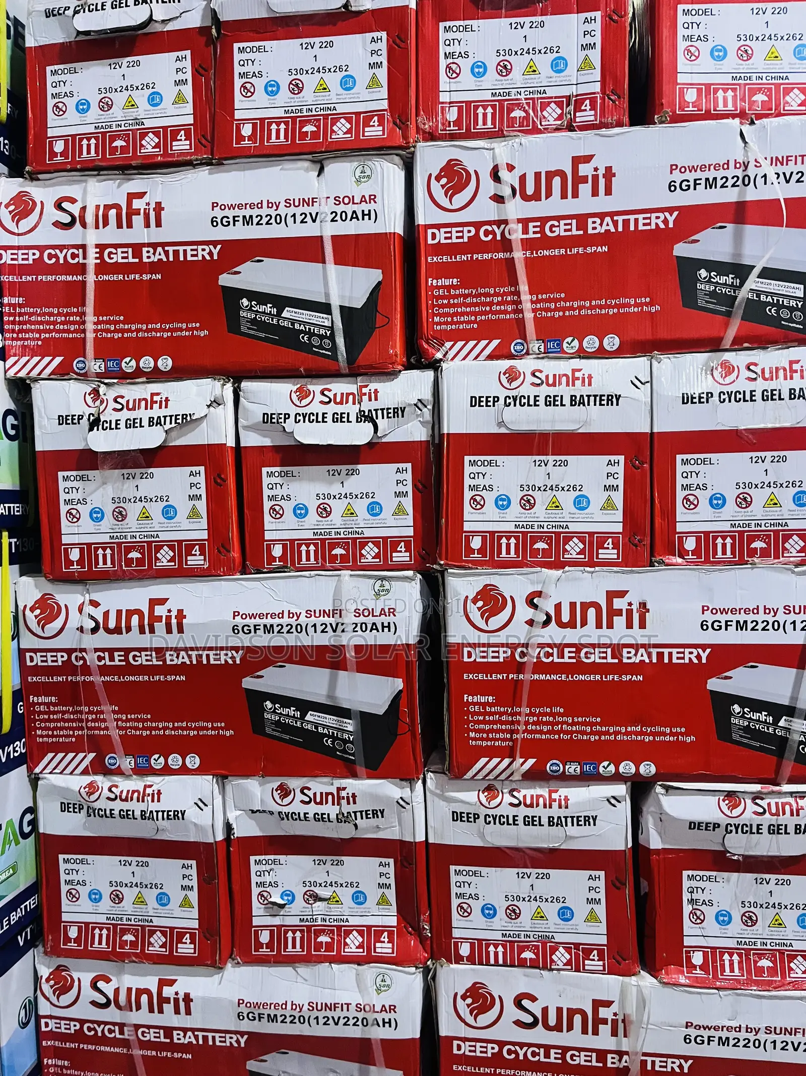 220arh 12v Sunfit Solar Gel Battery