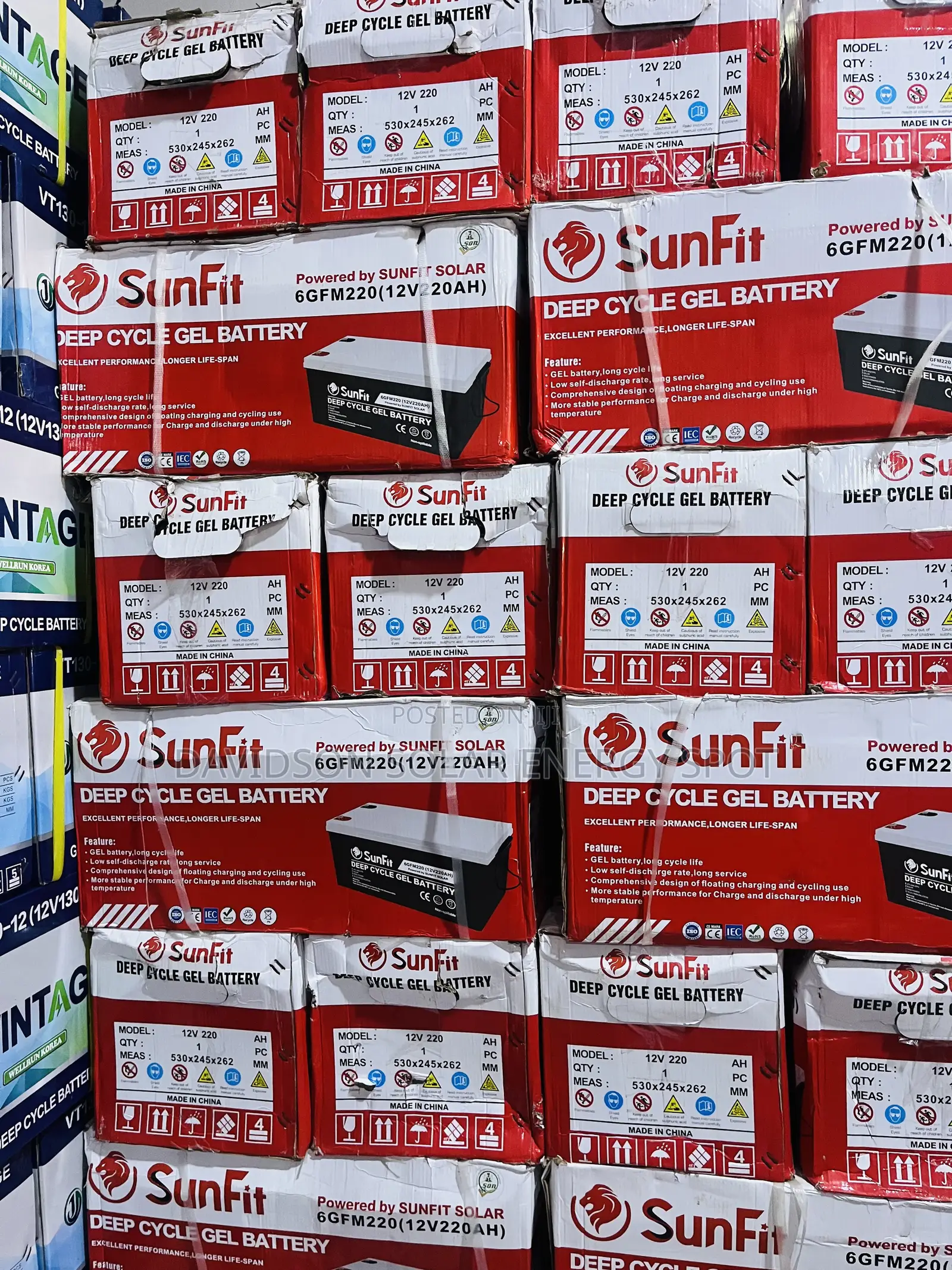220arh 12v Sunfit Solar Gel Battery