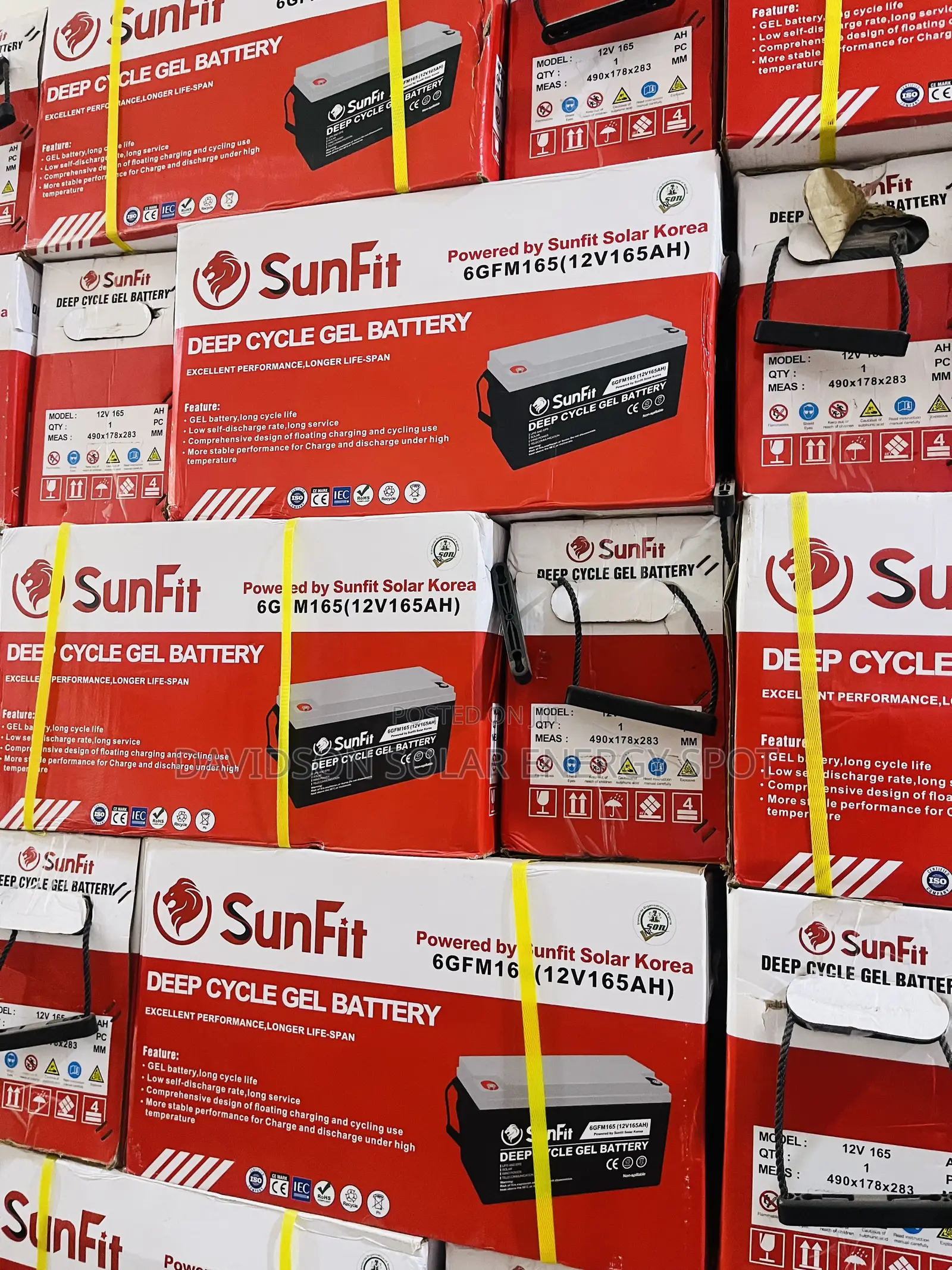 165arh 12v Sunfit Solar Gel Battery