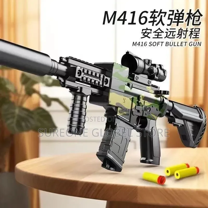 Camouflage-Patterned M416 Automatic Toy Gun,