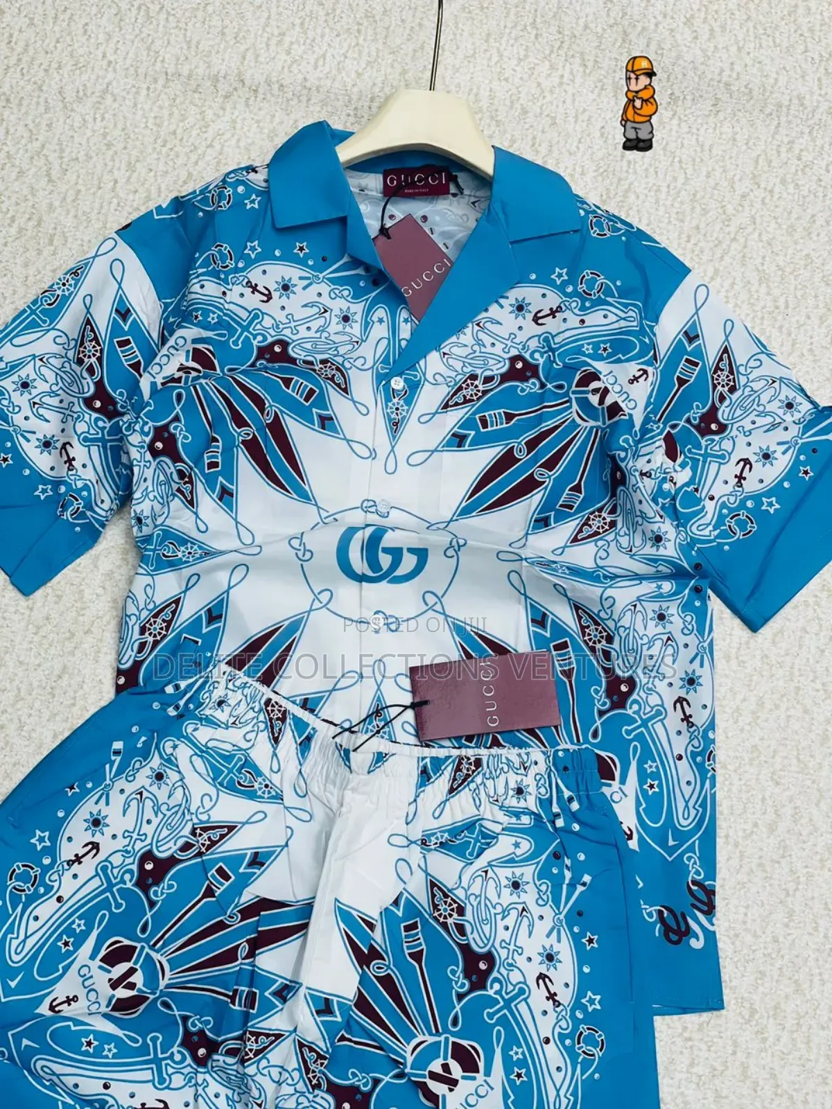 *Gucci Double Bandanna Printed Silk Shirt * *Size: M——3xl*