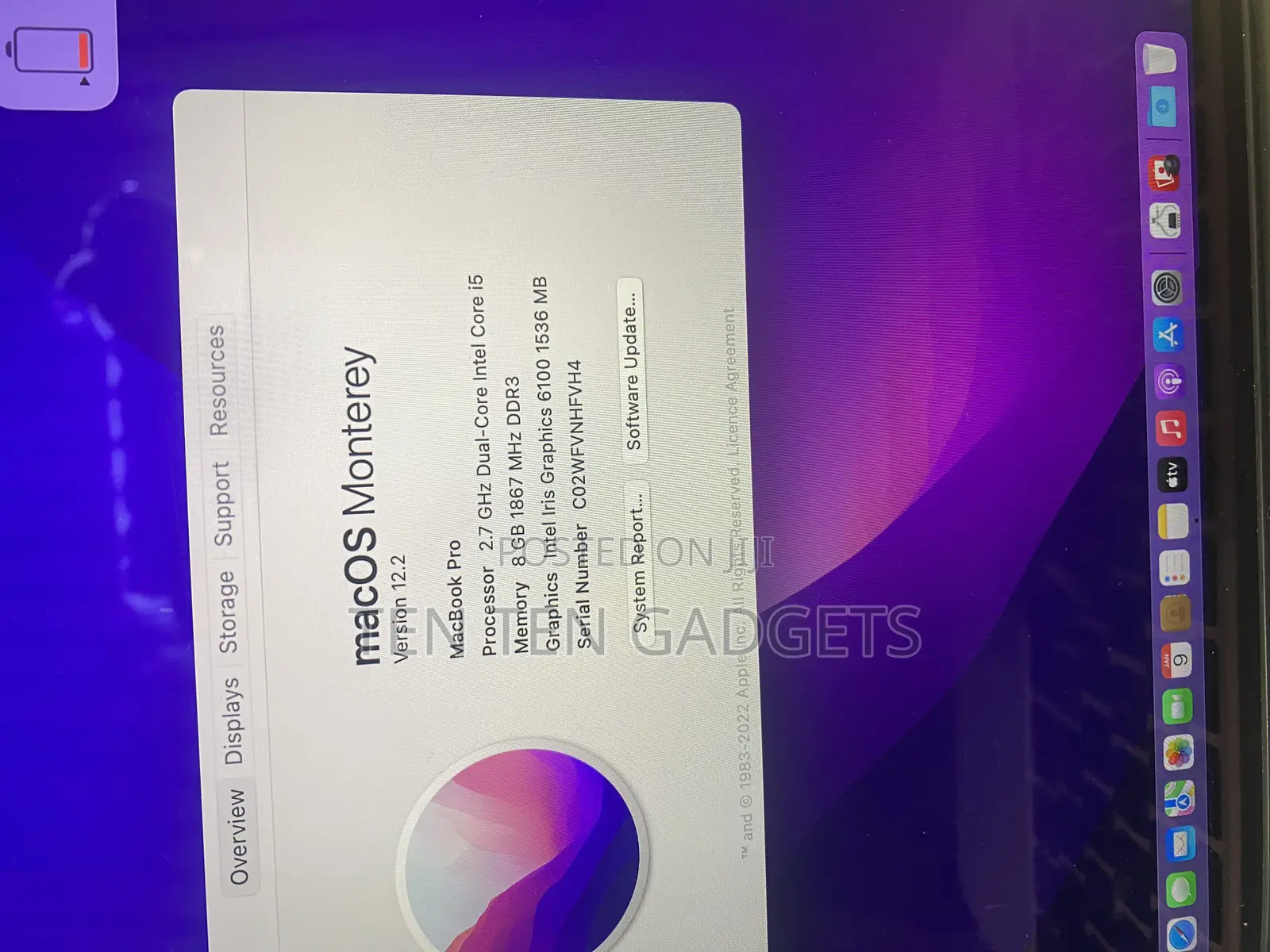 Laptop Apple MacBook 2015 8GB Intel Core i5 SSD 256GB