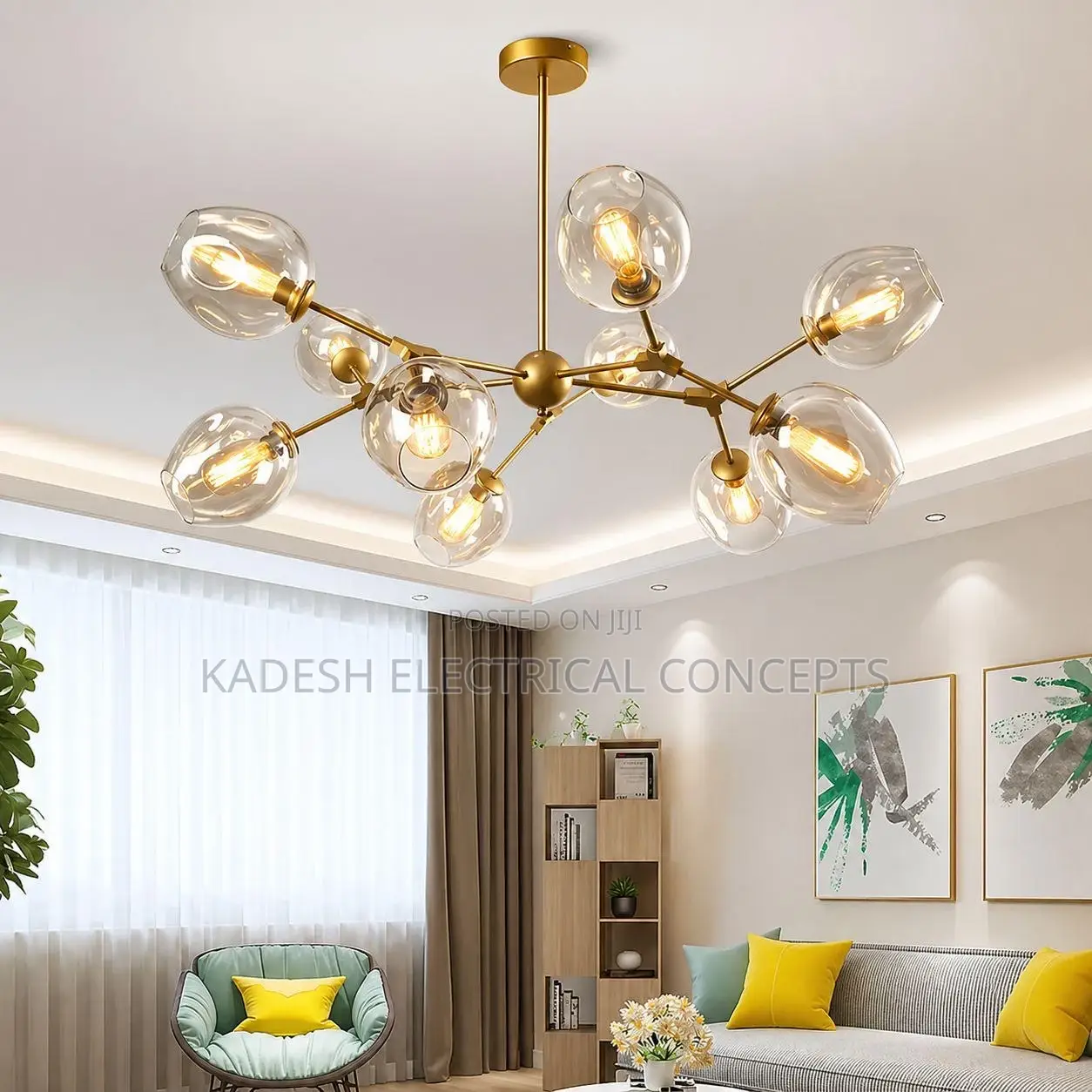 Nordic Branch Led Pendant Light Glass Lustre Modern Chandelier