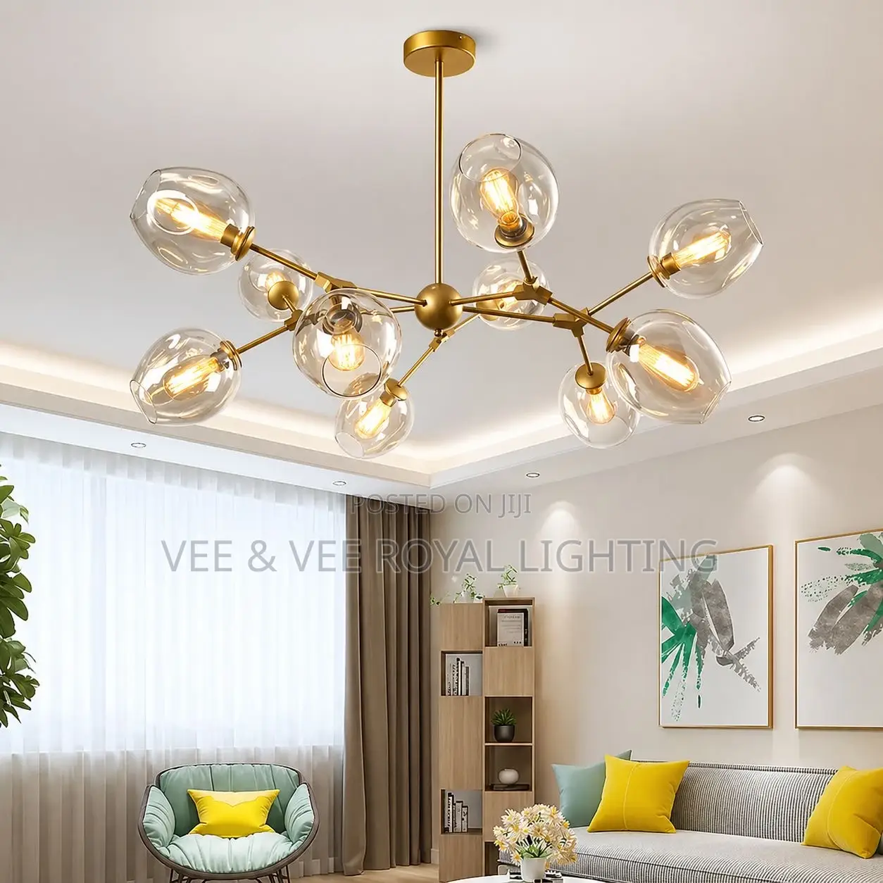 Luxury 10-Light Chandelier – For Living Room, Reception, Waiting Room