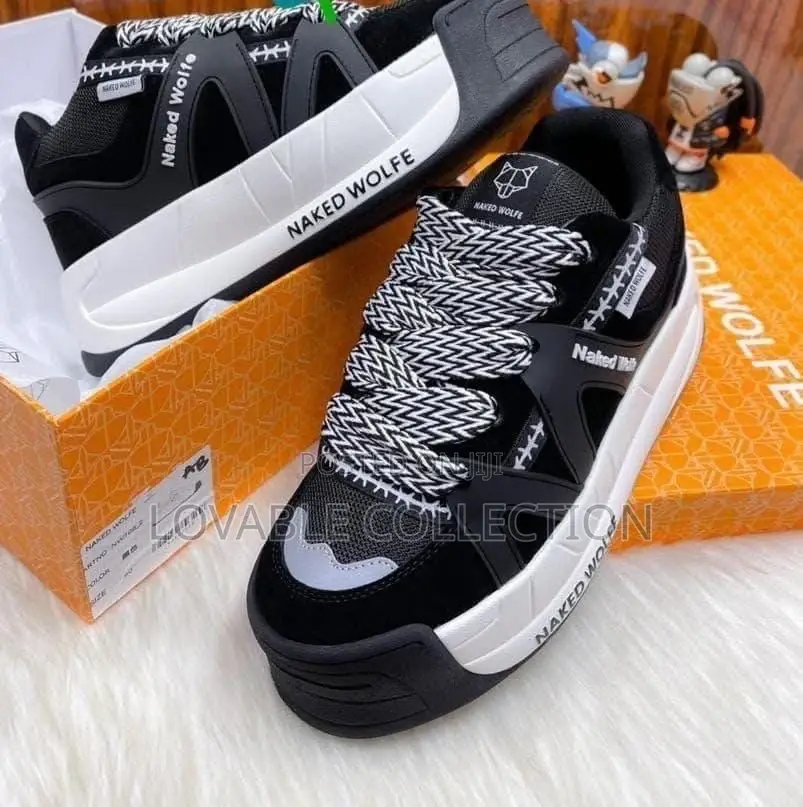 Naked Wolfe "Slide" Black Platform Sneakers