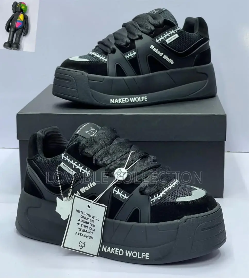 Naked Wolfe "Slide" Black Platform Sneakers
