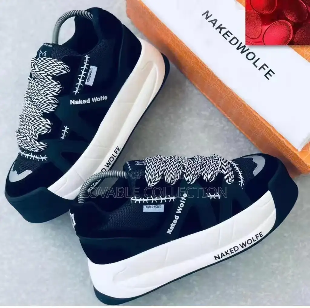 Naked Wolfe "Slide" Black Platform Sneakers
