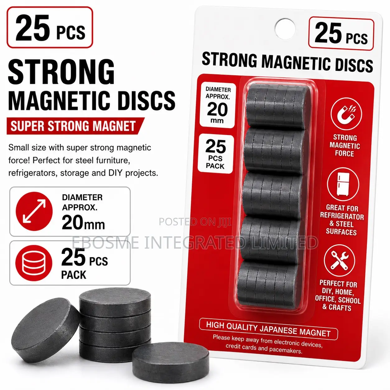 Strong Magnetic Discs – 25 Pieces Super Strong Magnet