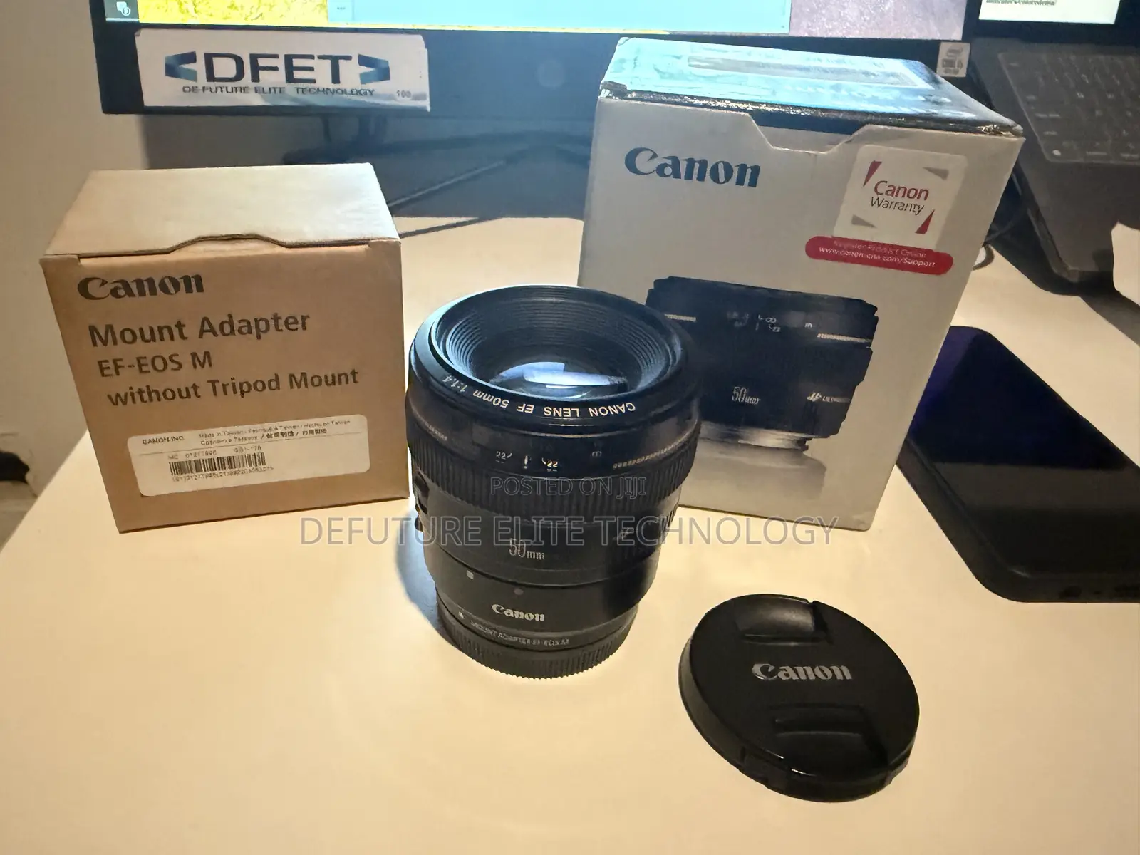 Canon Ef 50mm F/1.4 Usm Lens With Mount Adapter E-F-Eos M