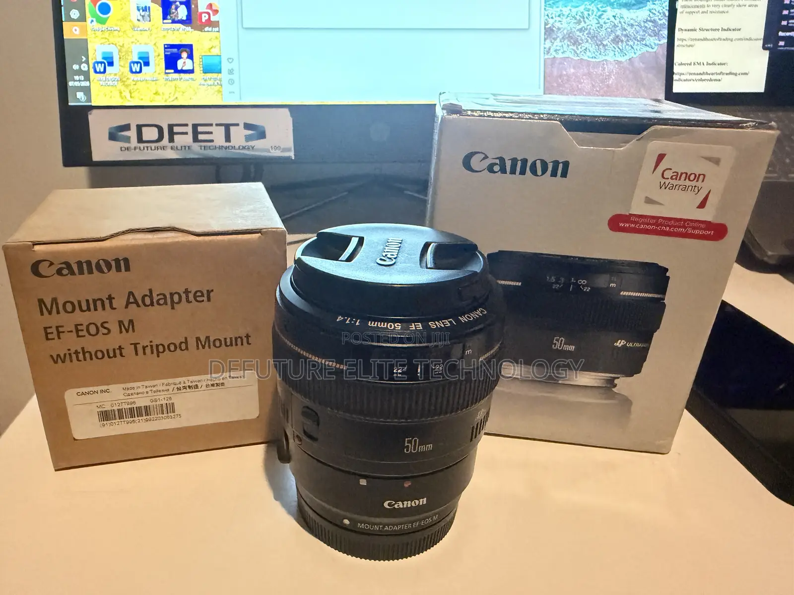 Canon Ef 50mm F/1.4 Usm Lens With Mount Adapter E-F-Eos M