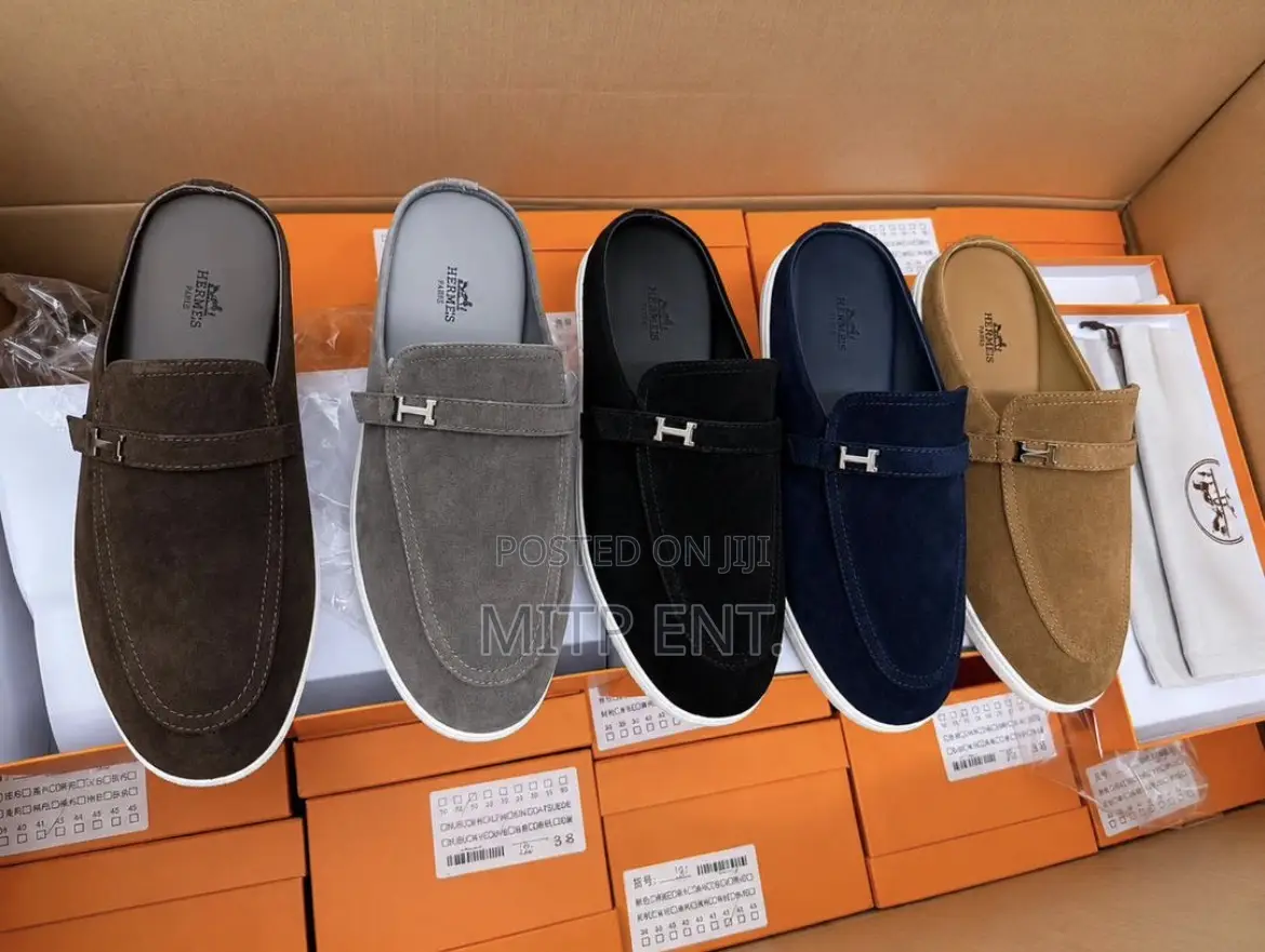 Hermes Men’S Suede Half Shoes