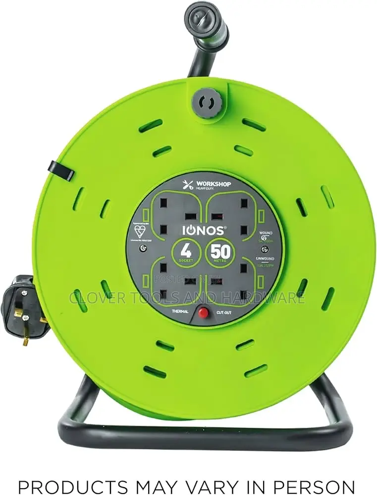 Heavy Duty Status 4 Socket Cable Reel, 50m