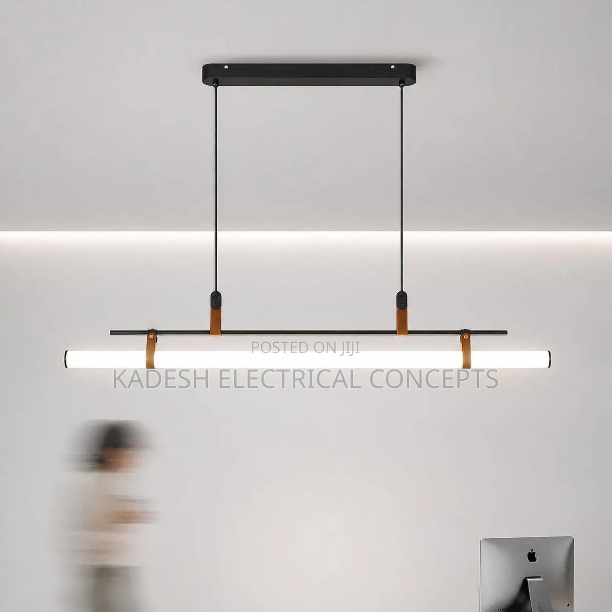 Modern Led Long Tube Chandelier Kitchen Table Dining Room Office Cafe