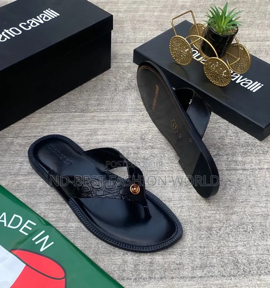 Cavalli Leather Slippers