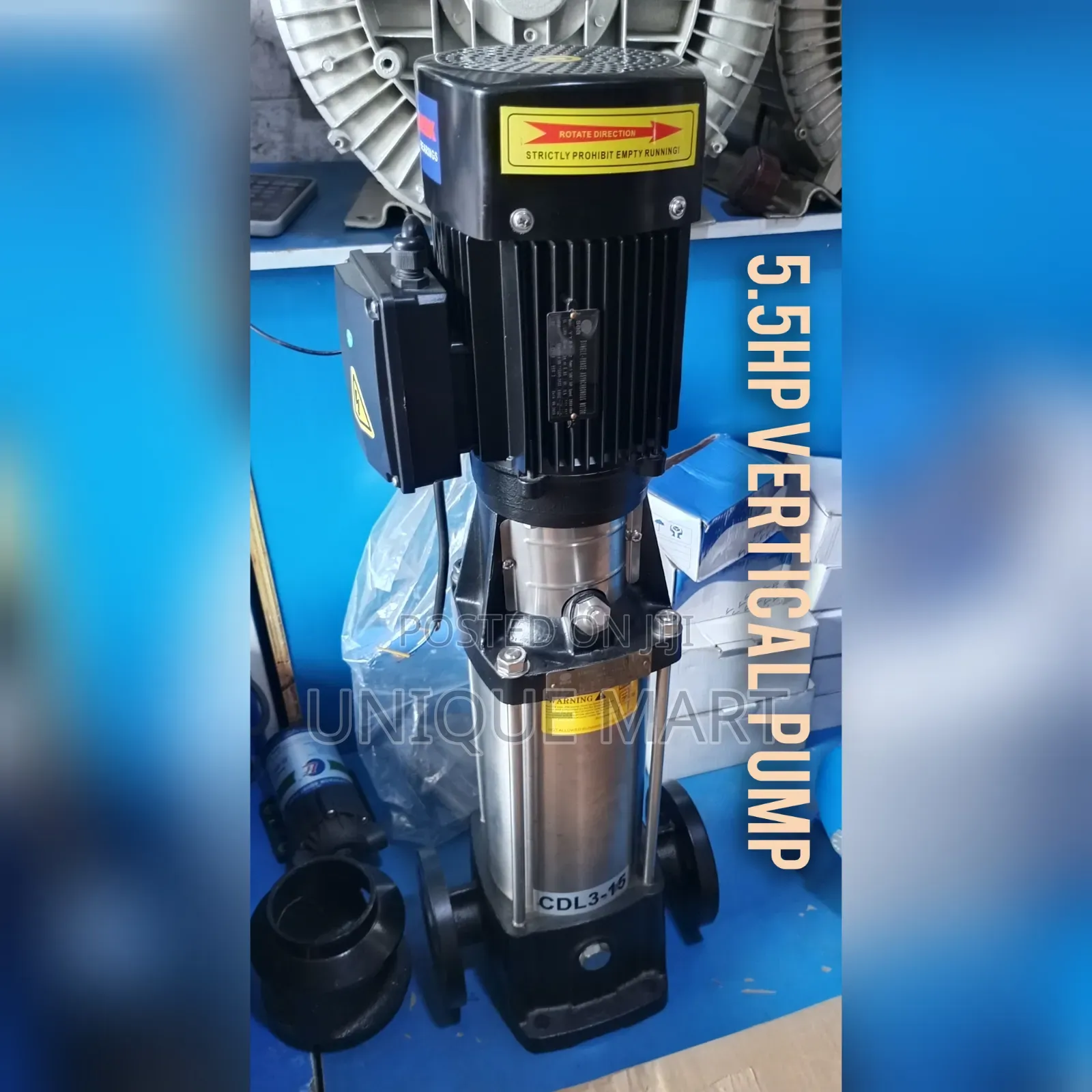 5.5hp Industrial Stainless Steel Vertical Multistage Pump. 100% Copper