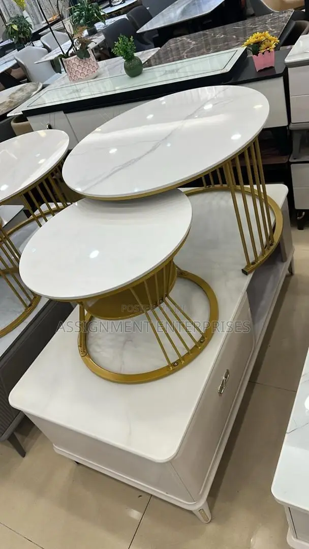 2 in 1 Center Table Real Marble