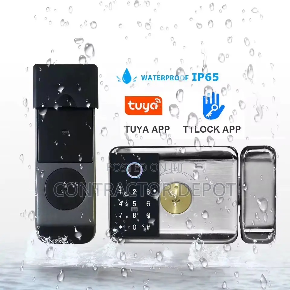 Waterproof Automatic Smart Jam Lock With Fingerprint Wi-Fi Tuya App