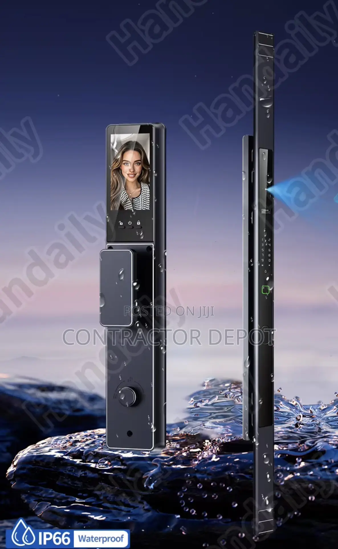 Latest Slim Waterproof Smart Door Lock Tuya Wifi 3d Face Recognition