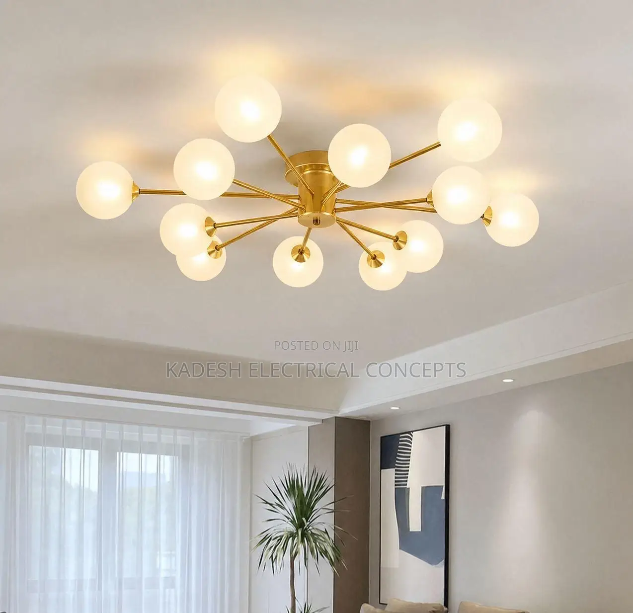 Nordic Glass Bedroom Ceiling Chandelier for Living Room
