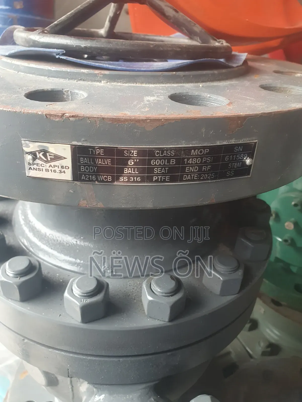 6-Inch, Class 600 Valve Built to Api 6d Standards.