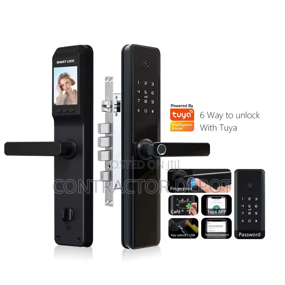 Smart Door Lock by Tuya Fingerprint Unlock With Camera Screen