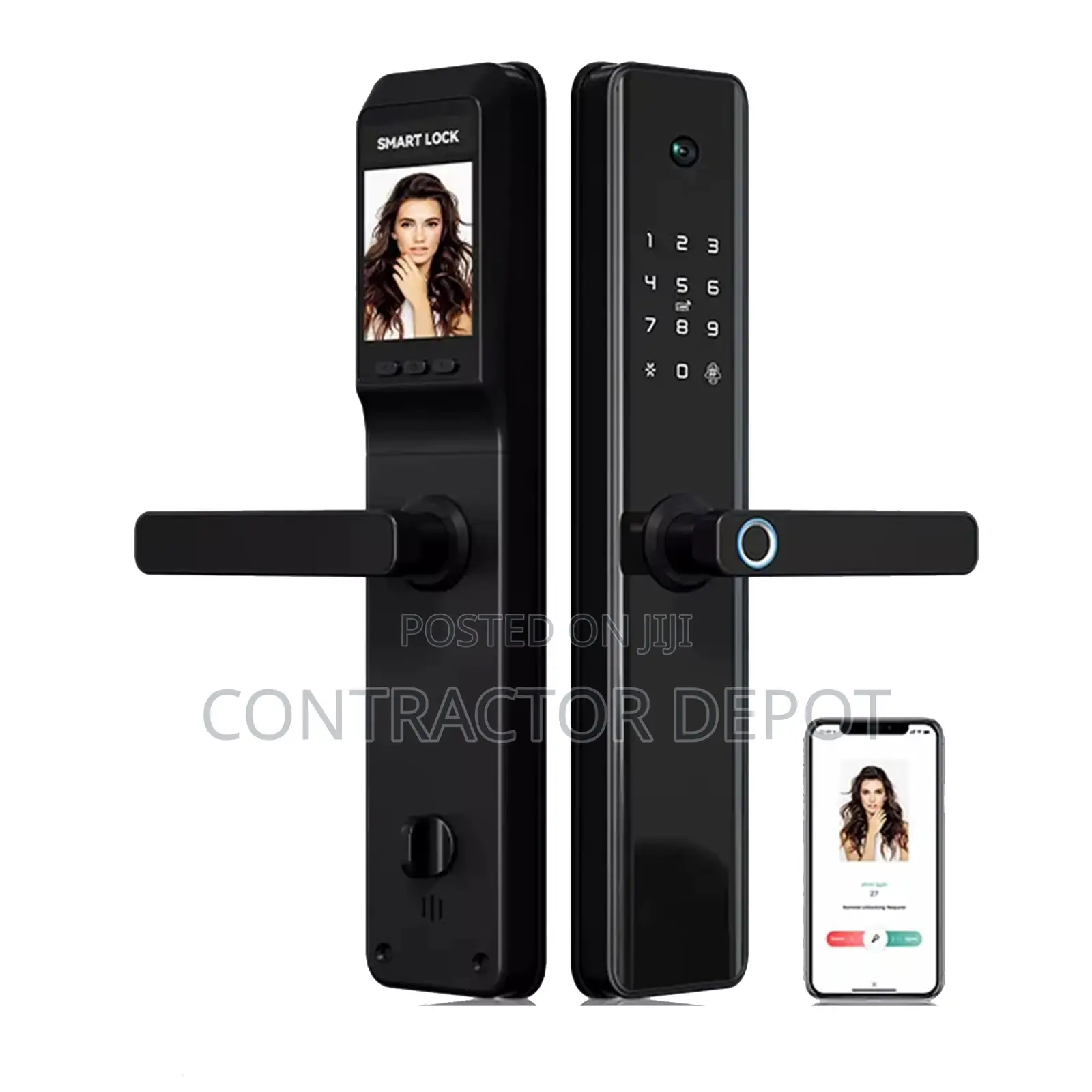 Smart Door Lock by Tuya Fingerprint Unlock With Camera Screen