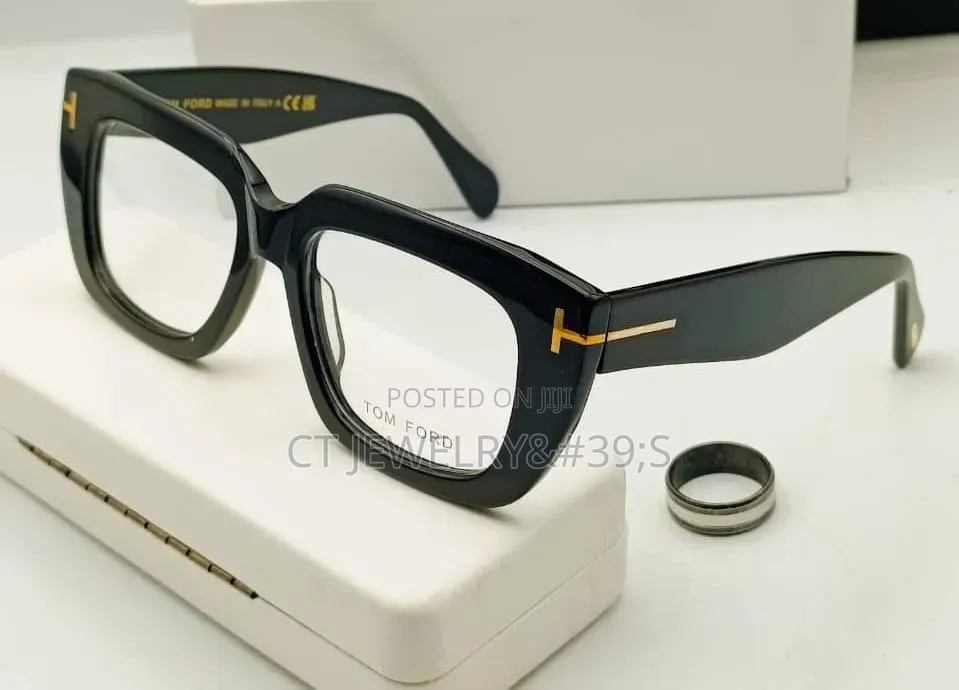 Luxury Glasses Thick Square Frame,Gold Detail, Premium Fashion Eyewear
