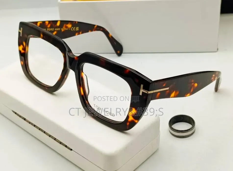 Luxury Glasses Thick Square Frame,Gold Detail, Premium Fashion Eyewear