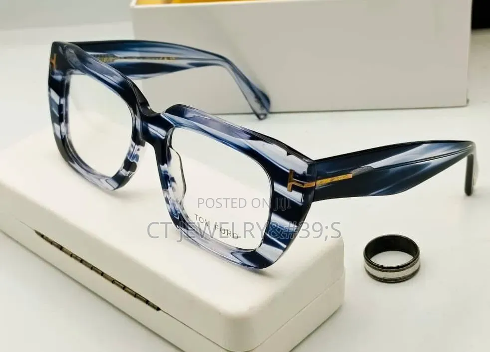 Luxury Glasses Thick Square Frame,Gold Detail, Premium Fashion Eyewear