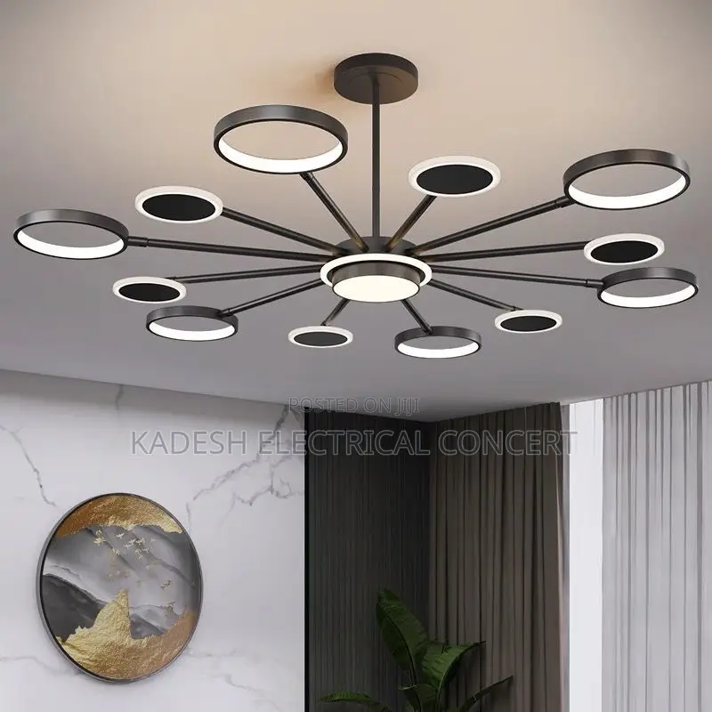 Modern Creative Rings Led Chandeliers for Dining Room Kitchen Office R