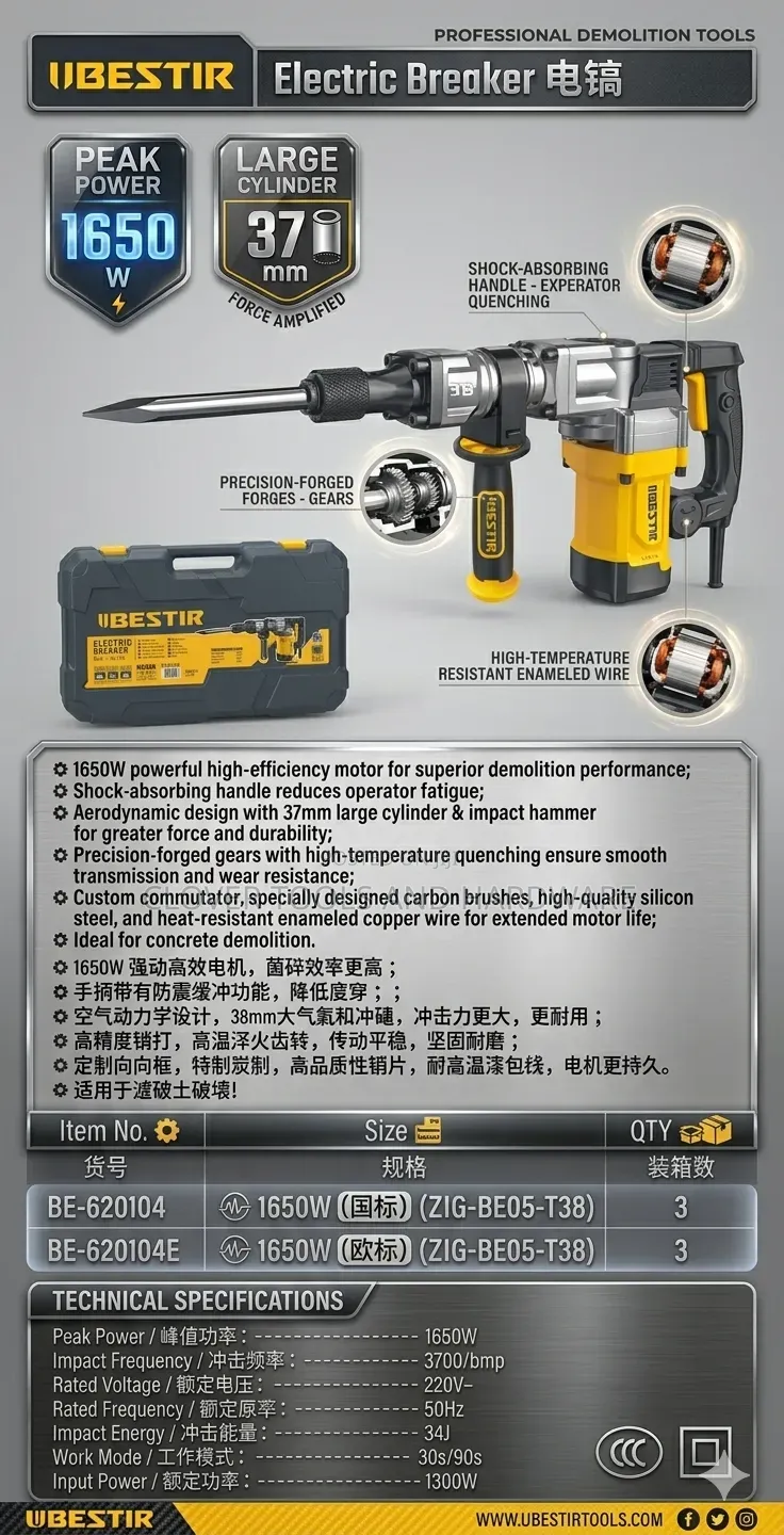 Iibestir Demolition Breaker 1650w Be-620104