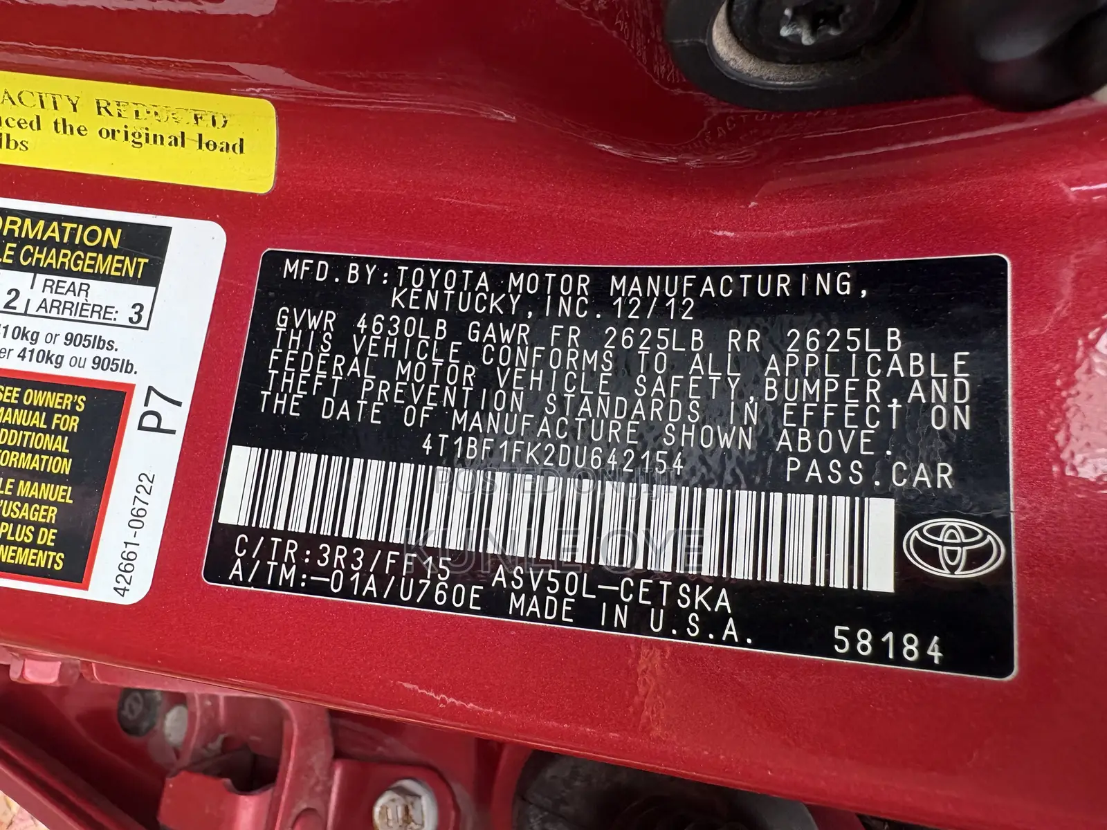 Toyota Camry SE 4dr Sedan (2.5L 4cyl 6A) 2013 Red