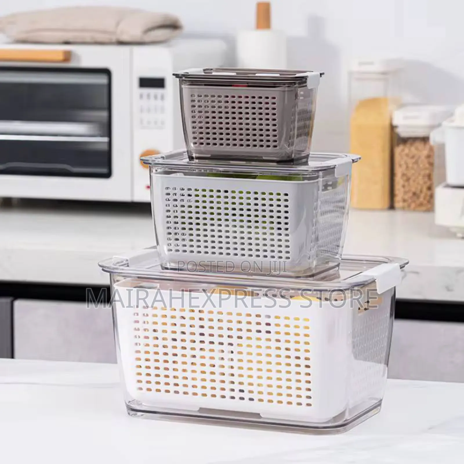 3 in 1 Storage Collander Set (With Basket for Draining) 2st7