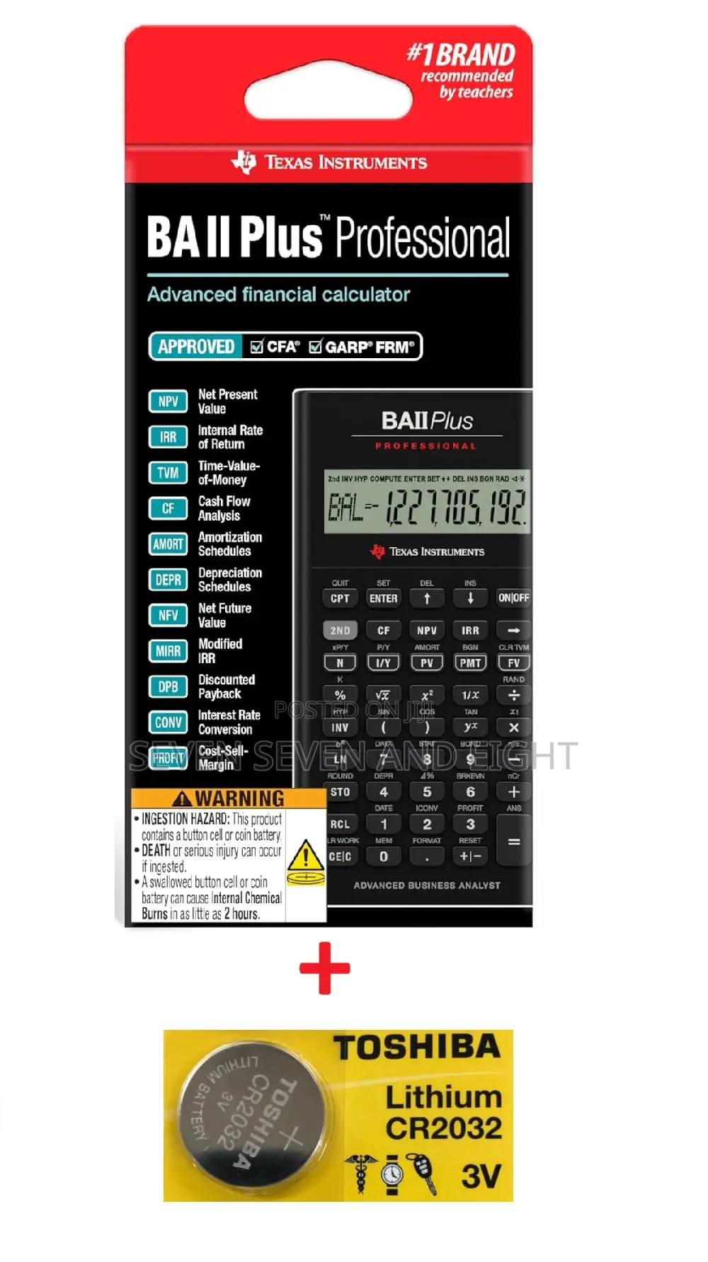Ba Ii Plus Professional Calculator+Pouch+Free Extra Battery