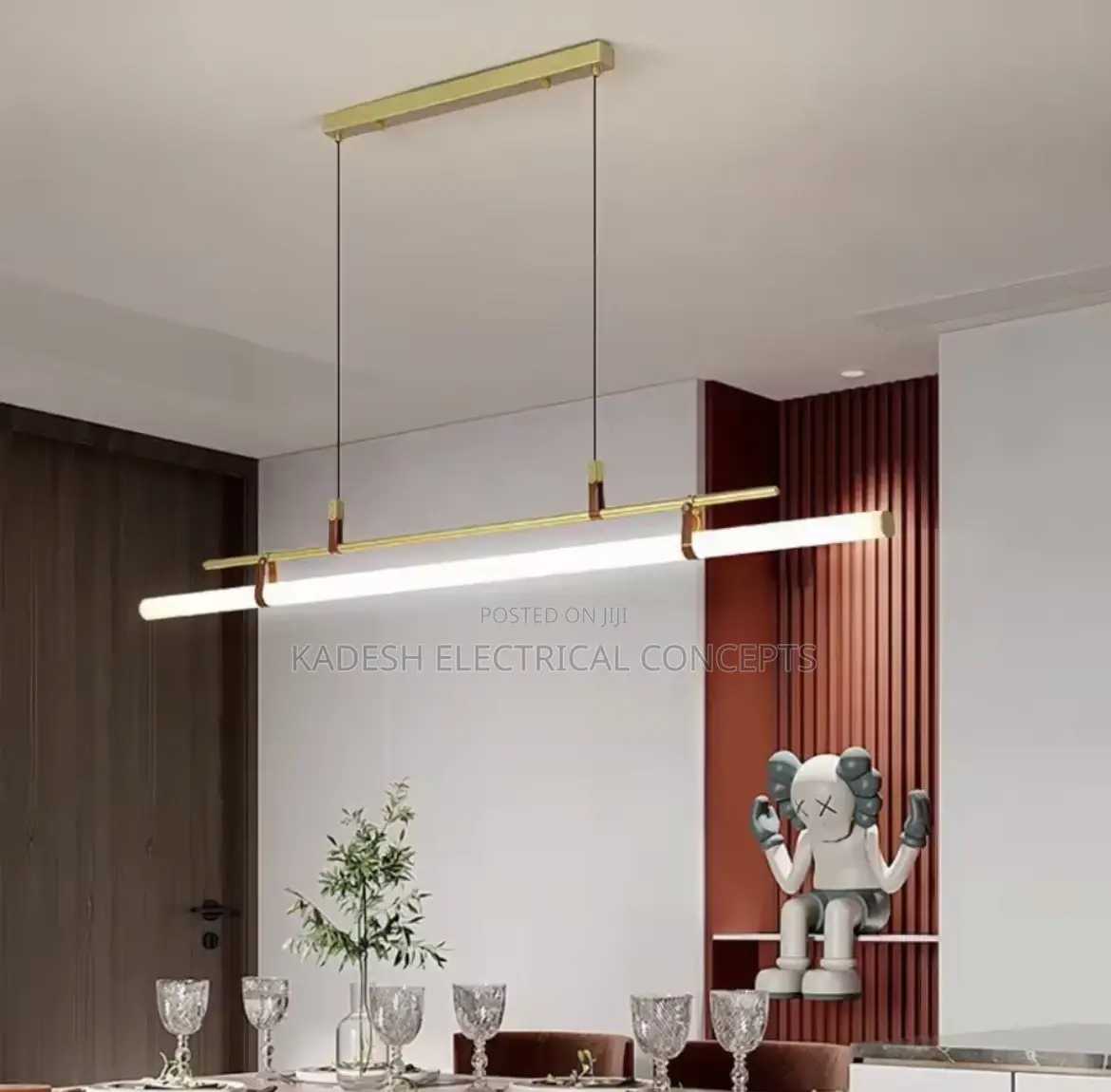 Modern Led Long Tube Chandelier Kitchen Table Dining Room Office Cafe