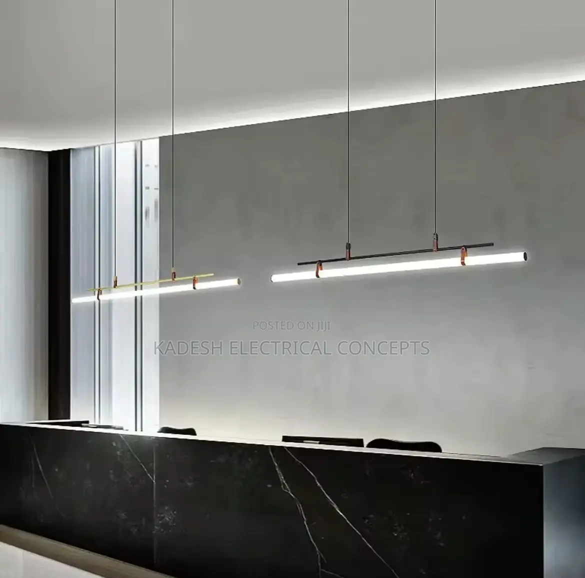 Modern Led Long Tube Chandelier Kitchen Table Dining Room Office Cafe