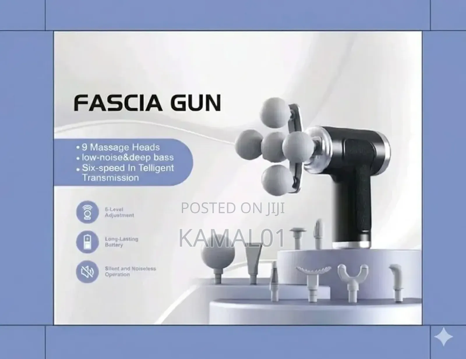 Massage Gun With 8 Interchangeable Heads and Type-C Charging Port