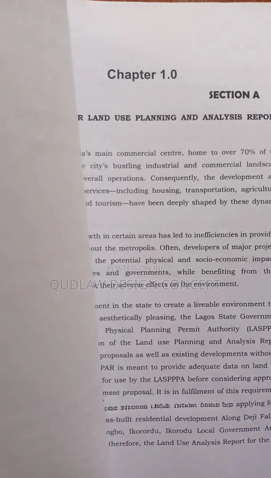 Landuse Planning Analysis Document