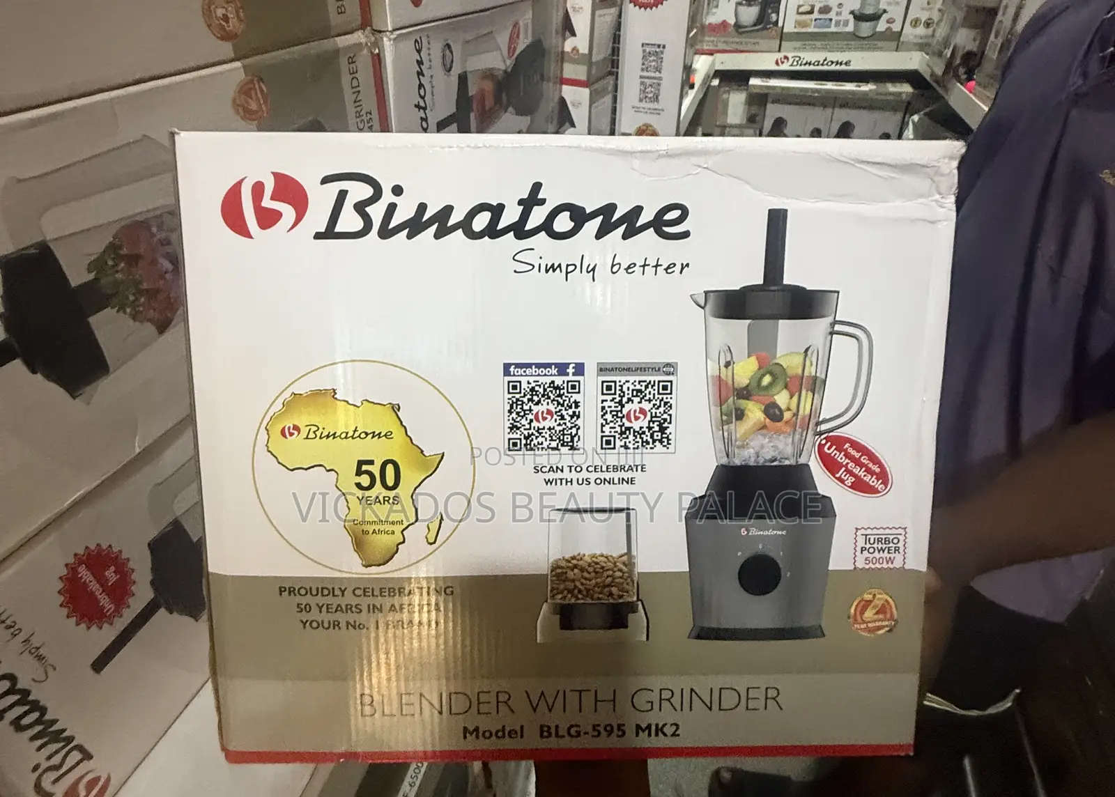 Binatone 1.5 Liters Blender /Grinder (Mk2) Silver | BLG-595