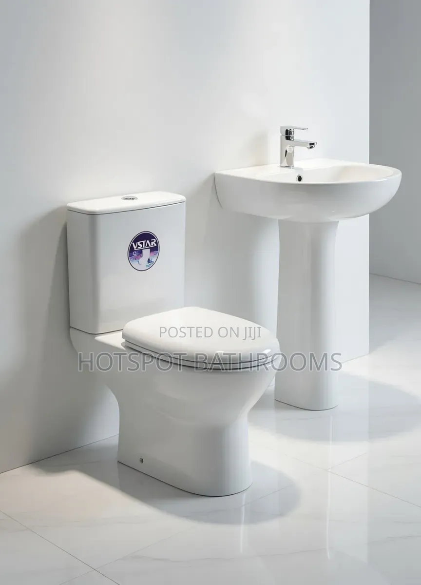 Bonjoy Vstar Wc Set With Pedestal Sink Complete Bathroom Set